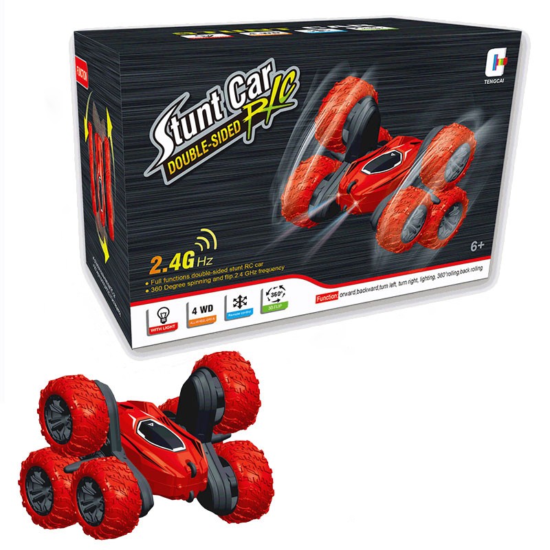 Voiture de Cascade R/C 360° à six roues à commande Stunt Car Double Sided
