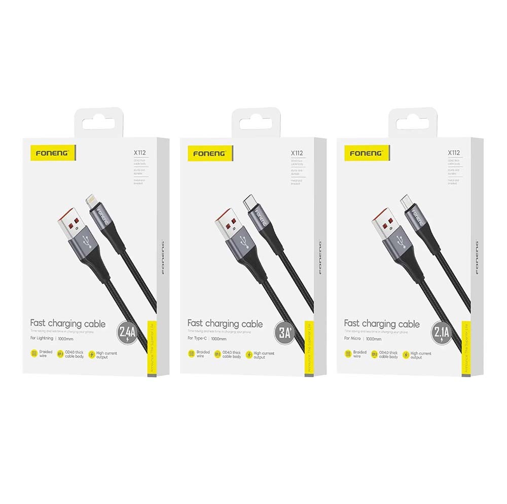 Câble tressé à tête métallique X112 1M