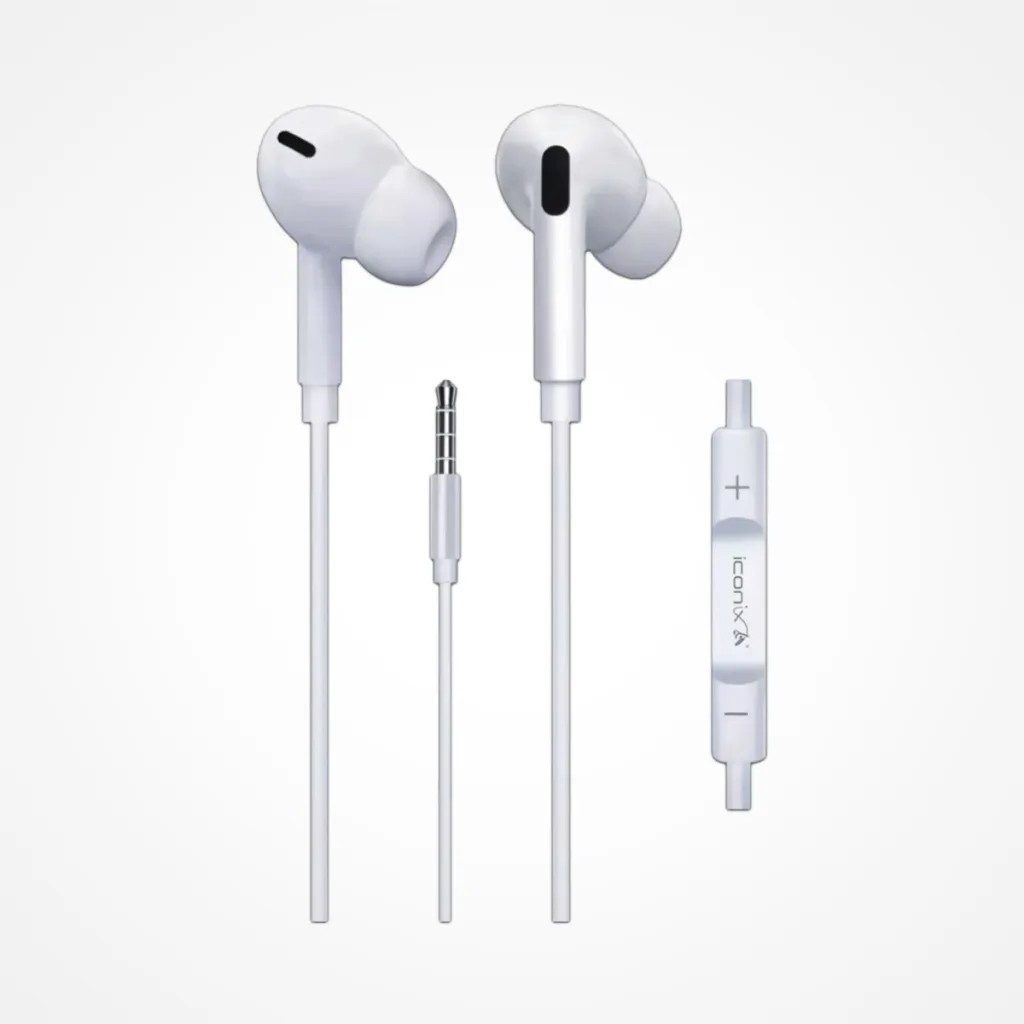 Écouteur ICONIX avec connecteur 3,5 mm, modèle IC-HF1230- blanc