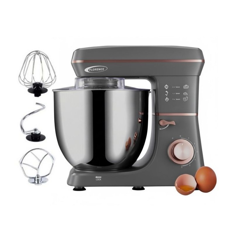 Robot Pétrin 10L 2200W - FLORENCE SM-9213 Gris