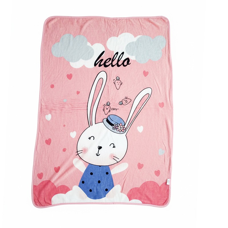 Plaid polaire doux & chaud (Lapin) 140x120 cm Rose