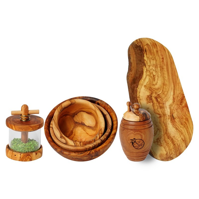 Pack 6 pièces en bois d'olivier