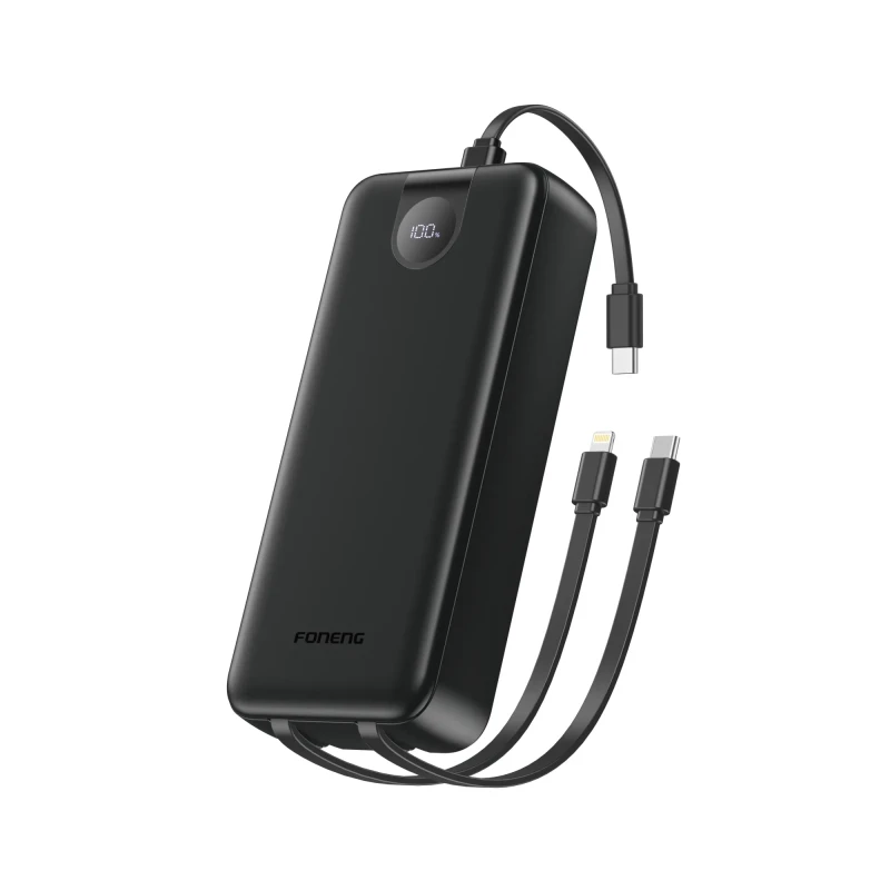 Power Bank PX107 20 000 mAh avec 3 câbles intégrés (22,5 W)