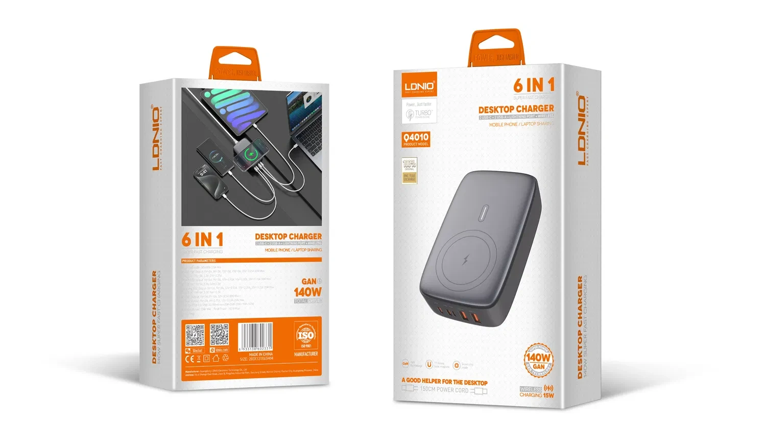 Chargeur sans fil de bureau multiport 140 W Q4010