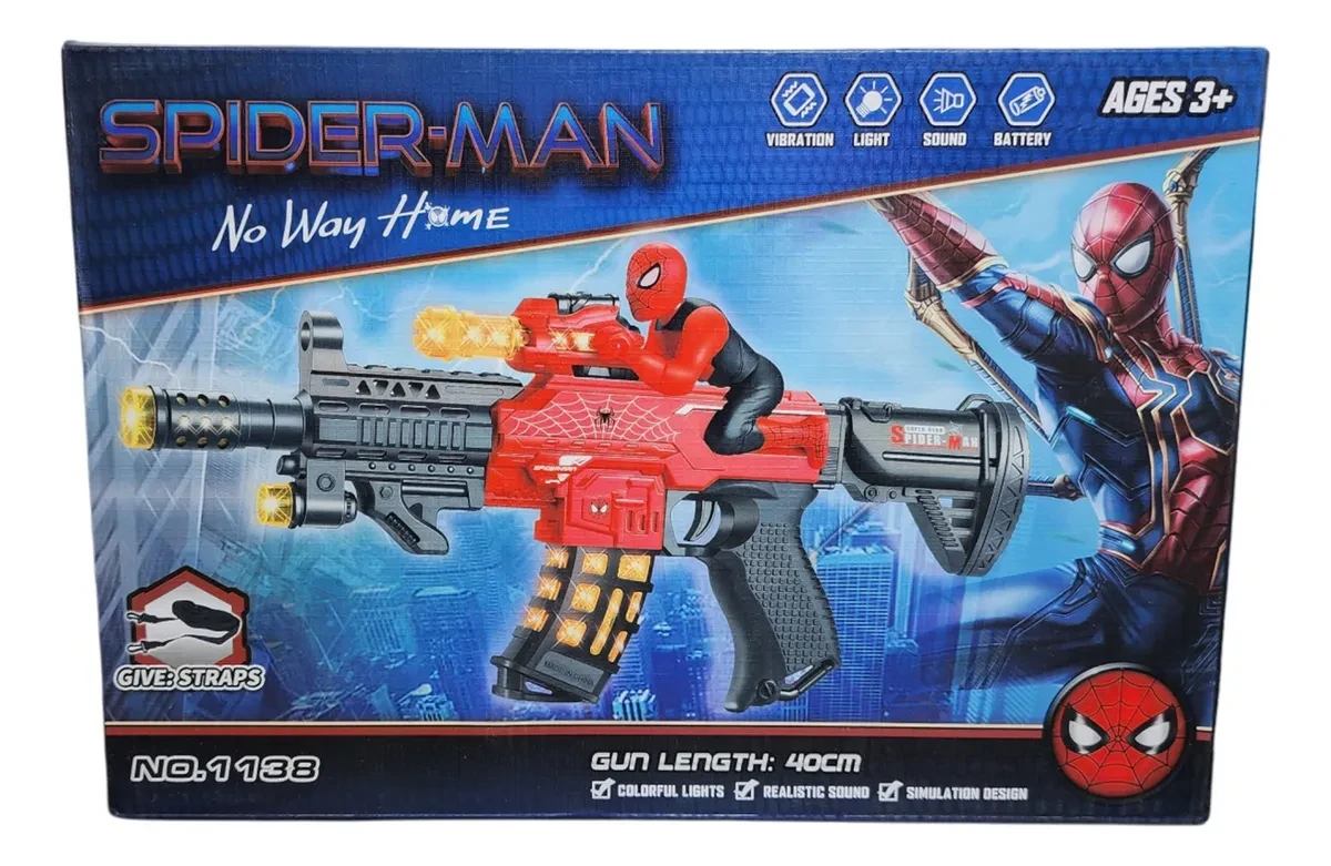 Jouet mitraillette -Spiderman avec lumière et son