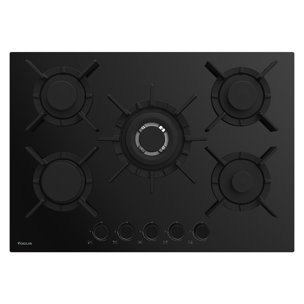 Plaque de Cuisson FOCUS F417B 5 Feux 75 cm Noir