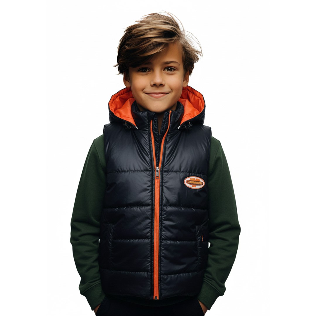 Doudoune à capuche sans manches Garçon