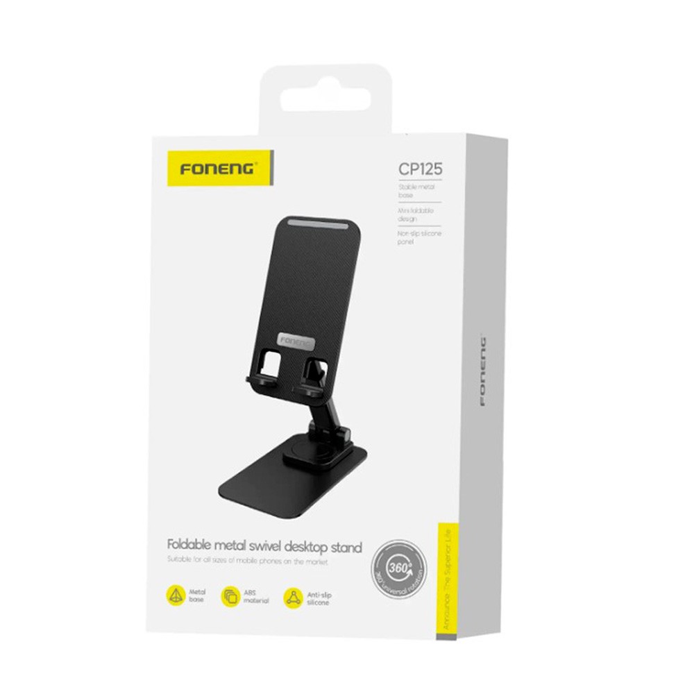 Support de téléphone de bureau rotatif pliable en métal -CP125